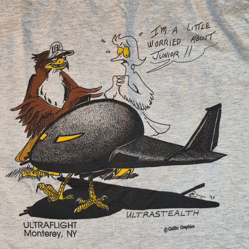 1993 Ultraflight Monterey NY Ultrastealth Eagle Graphic Tee YL 14-16 FOTL Best
